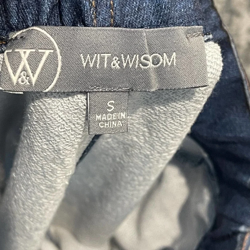 Wit & Wisdom High Waist French Terry Pants Blev-Blue Vintage Women's Size S NWT - Picture 11 of 12